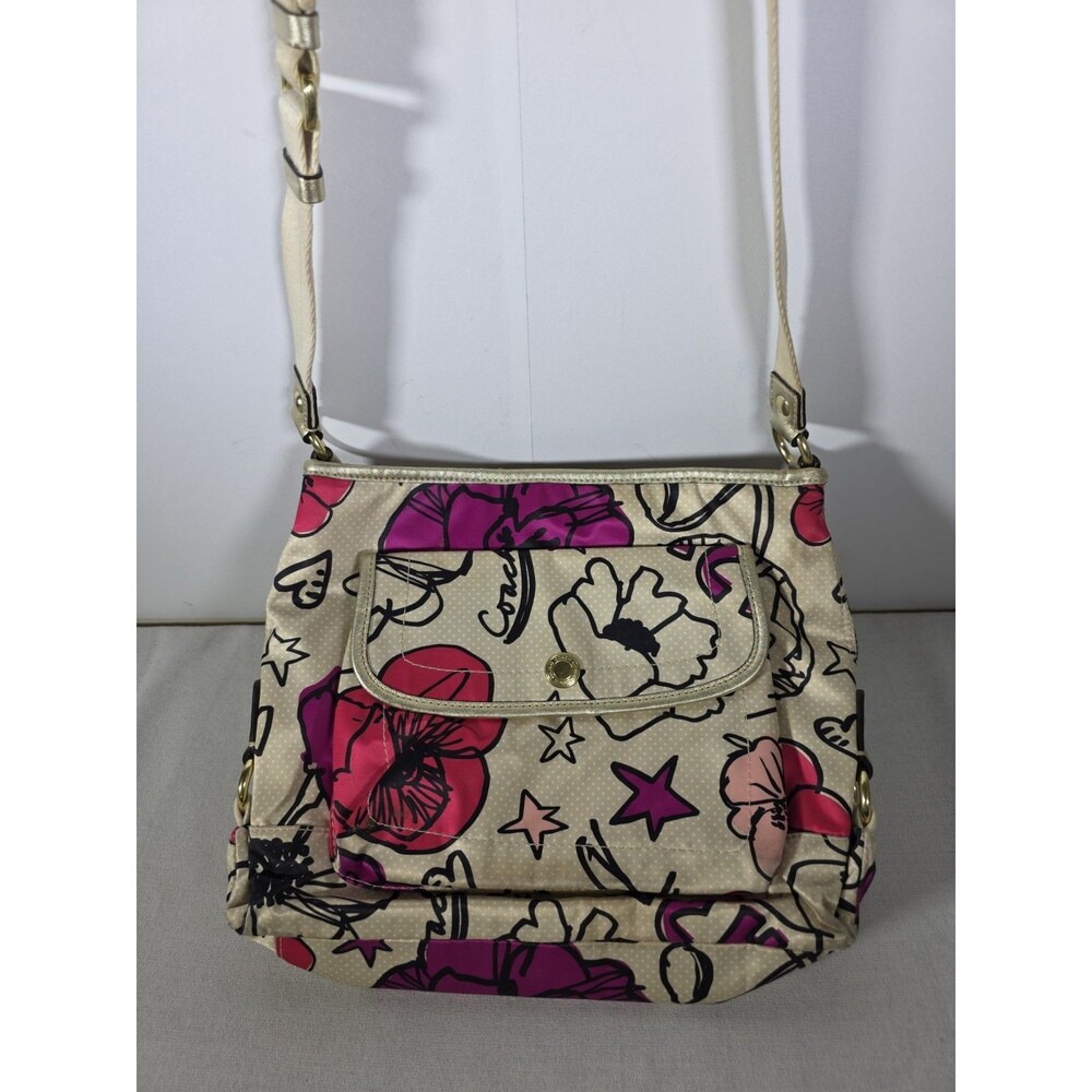 COACH Shoulder Bag Flower White Women's Bag